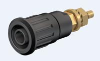 233140-21 Staubli Black Female Banana Socket, 4 mm Connector, Press Fit Termination, 24A, 1000V, Gold Plating