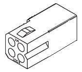 03-09-1049 Molex, STANDARD .093" Female Connector Housing, 5.03mm Pitch, 4 Way, 2 Row