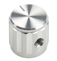 498-889 RS PRO 15mm Silver Potentiometer Knob for 6.4mm Shaft Splined