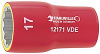2380022 STAHLWILLE 3/8 in Drive 22mm Insulated Standard Socket, 12 point, VDE/1000V, 53 mm Overall Length