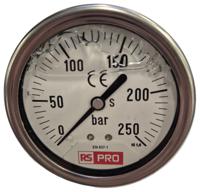 179-983 RS PRO BSP 1/4 Analogue Pressure Gauge 250bar Bottom Entry 63mm Outside Diameter
