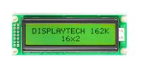 162k-bc-bw Displaytech 162K BC BW 162K Alphanumeric LCD Display, Yellow-Green on, 2 Rows by 16 Characters, Transflective