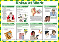 901-1400 Noise At Work Safety Guidance Safety Poster, Semi Rigid Laminate, English, 420 mm, 590mm