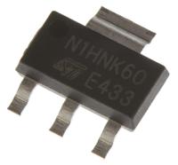 stn1hnk60 STMicroelectronics Type N-Channel MOSFET, 400 mA, 600 V Enhancement, 4-Pin SOT-223 STN1HNK60