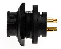 en3p4fx Switchcraft Circular Connector, 4 Contacts, Panel, Standard Connector, Socket, Female, IP68, IP69K, EN3 Series