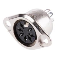 491-099 RS PRO 7 Pole Din Socket, 1A, 100 V ac, Push Lock, Female, Chassis Mount