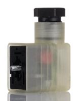 933932100-gml-209-nj-led-230-vr-ye-black Hirschmann GML 2P+E DIN 43650 B, Female Solenoid Valve Connector with Indicator Light, 250 V ac/dc Voltage