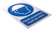 763-2039 RS PRO PP Sign Head Protection Sign With English Text