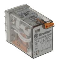 553480240040 Finder Plug In Relay, 24V ac Coil, 7A Switching Current, 4PDT