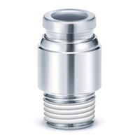 kqb2s06-g02 SMC KQB2 Series Hexagon Socket Head Male Connector, G 1/4 to Push In 6 mm, Threaded-to-Tube Connection Style
