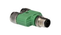 1683413 Phoenix Contact Y-Shaped 4 Pole M12 Plug to 4 Pole M12 Socket Adapter