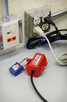 plug-lockout-110-volt-w-danger-labels Brady Red 2-Lock Polypropylene Electrical Plug Lockouts, 9.14mm Shackle