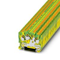 3212011 Phoenix Contact 4-Way PTS 2.5-QUATTRO-PE Earth Terminal Block, 4mm², 26 → 12 AWG Wire, Push In, Polyamide