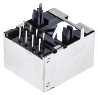 615008140121 Wurth Elektronik WR-MJ Series Female RJ45 Connector, PCB Mount, Cat5, STP Shield Horizontal 8 -Way