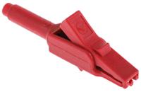 973889101 Hirschmann Test & Measurement Crocodile Clip 4 mm Connection, Bronze Contact, 15A, Red