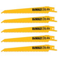 dt2359-qz DeWALT, 6 Teeth Per Inch Wood 152mm Cutting Length Reciprocating Saw Blade, Pack of 5