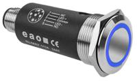 82-66572124 EAO 82 Series Illuminated Illuminated Push Button Switch, Latching, Panel Mount, 22mm Cutout, SPDT, Blue LED, 35V,