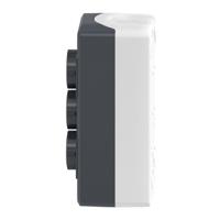 xald324 Schneider Electric Spring Return Enclosed Push Button - SPST, Polycarbonate, 3 Cutouts, Black, Red, White, Yes, IP66,