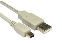 286-3292 RS PRO USB 2.0, Male USB A to Male Mini USB B, 480Mbps, 1.8m