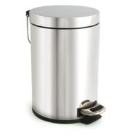 221-1601 RS PRO 3L Silver Pedal Stainless Steel Waste Bin