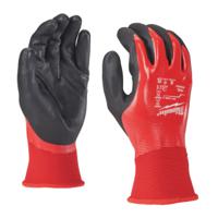 4932493220 Milwaukee Fully Dip Cut Black, Red Polyester Polyester Work Gloves, Nitrile Coating