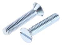 553-891 RS PRO Slot M4 Countersunk Steel Machine Screws DIN 963 x 20.0mm