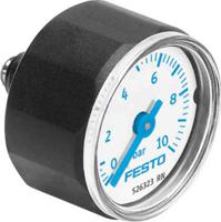 ma-27-10-m5 Festo M5 Analogue Pressure Gauge 10bar Back Entry 27mm Outside Diameter