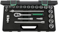 96035125 STAHLWILLE 23-Piece Imperial 1/2 in Standard Socket Set with Ratchet, 12 point
