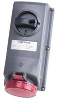 4023286 Scame IP67 Red Panel Mount 3P + E Right Angle Industrial Power Socket, Rated At 32A, 415 V