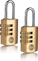 y150b221202 Yale Combination Brass, Steel Combination Padlock, 3mm Shackle, 23mm Body