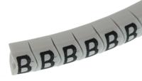 901-10414 HellermannTyton Helagrip Slide On Cable Markers, Black on White, Pre-printed "B", 2 → 5mm Cable,