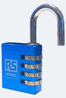 196-3971 RS PRO Combination Aluminium Combination Padlock, 6mm Shackle, 40mm Body