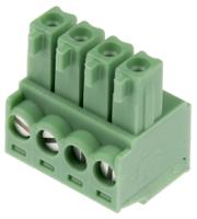 1840382 Phoenix Contact, 3.5mm Pitch, MC 1.5/ 4-ST-3.5, 4 Way, , Pluggable Terminal Block, Plug, Cable Mount, Screw