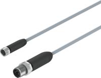 neba-m8g3-u-5-n-m12g3 Festo Male 3 way Socket to Female 3 way Plug Actuator/Sensor Cable, 5 m