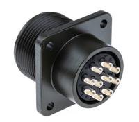 ms3102a-18-1p Amphenol Industrial, MS3102A, Copper Alloy 10 Way Box Mount MIL Spec Circular Connector Receptacle, Pin Contacts,Shell