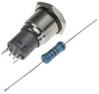 811-8418 RS PRO Illuminated Push Button Switch, Latching, Panel Mount, 16mm Cutout, SPDT, Red LED, 250V ac, IP65, IP67