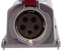 4023287 Scame IP67 Red Panel Mount 3P + N + E Right Angle Industrial Power Socket, Rated At 32A, 415 V