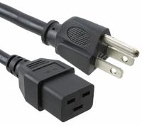 60095195 Schurter IEC C19 Socket to Type B US Plug Plug Power Cord, 2.5m