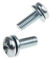 278-966 RS PRO M6 x 16mm Zinc Plated Steel Pan Head Sems Screw, Plain Washer