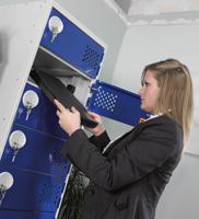 113-4507 RS PRO 10 Door Vented Mild Steel Blue Laptop Charging Locker, 1800 mm x 450 mm x 450mm