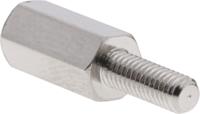 606-686 RS PRO Standoff, M3 x M3 Thread, 10mm Body, Brass, Male/Female, 8mm Stud