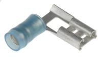 156666-1 TE Connectivity PIDG FASTON .250 Blue Insulated Female Spade Connector, Flag Terminal, 6.35 x 0.81mm Tab Size, 1.2mm²