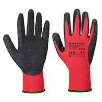 a174r8r-9 Portwest A174 flex grip Red Polyester Polyester Gripper Gloves, Size 9, Latex Coating