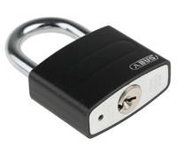 50871-t65al40-black ABUS Key Weatherproof Aluminium, Steel Safety Padlock, 6.5mm Shackle, 43mm Body