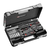r450bp Facom 61-Piece Metric 1/4 in Deep Socket/Standard Socket/Bit Set with Ratchet, 6 point