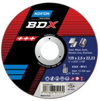 66252831513 Norton Cutting Disc Aluminium Oxide Cutting Disc, 125mm x 2.5mm Thick, P36 Grit, 5 in pack