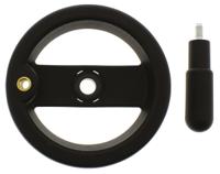 78521 Elesa Black Technopolymer Hand Wheel, 99mm diameter