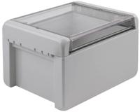 96023235-b-141309-pc-v0-g-7035 Bopla Bocube Series Light Grey Polycarbonate V0 Enclosure, IP66, IP68, IK07, Transparent Lid, 151 x 125 x 90mm