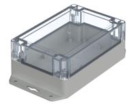 07715106-xm-151006-g-wl-7035 Bopla Euromas X Series Light Grey Polycarbonate Enclosure, IP66, IP68, IK07, Flanged, Clear Lid, 150 x 100 x 60mm