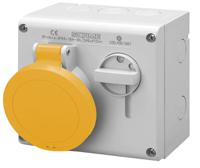 5003270 Scame Switchable IP44 Industrial Interlock Socket 2P+E, Earthing Position 4h, 32A, 130 V